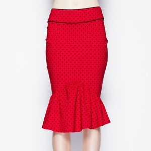 hell bunny red polka dot skirt